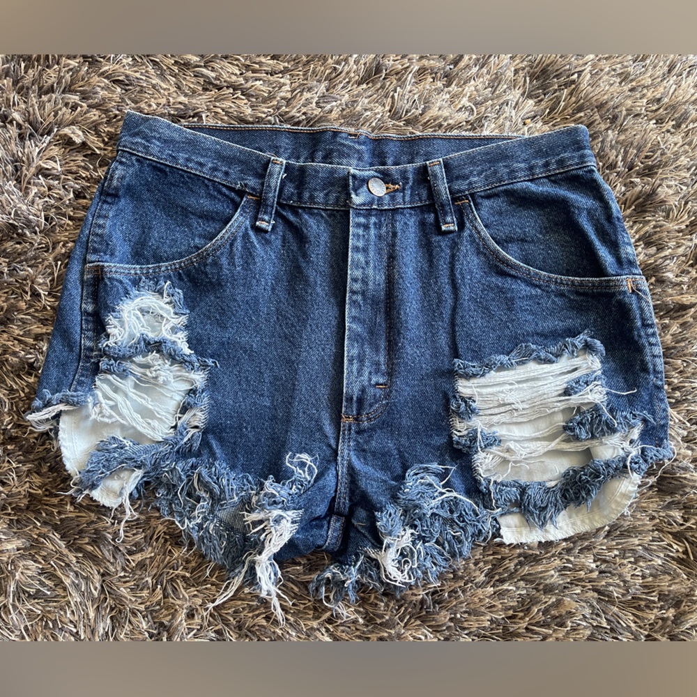 Vintage Rustler Distressed Denim Shorts